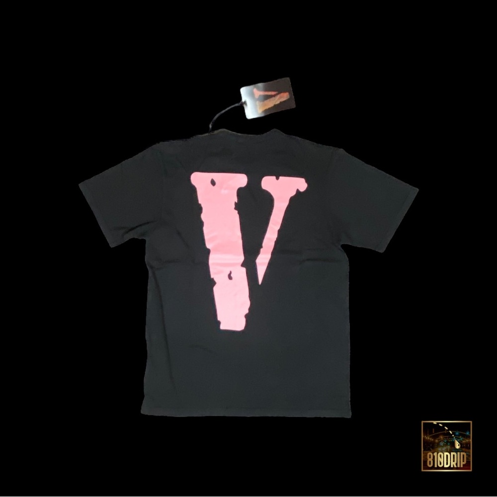 Vlone Pink Friends Tee Black (S) Authentic With Certilogo Tags - Picture 2 of 6